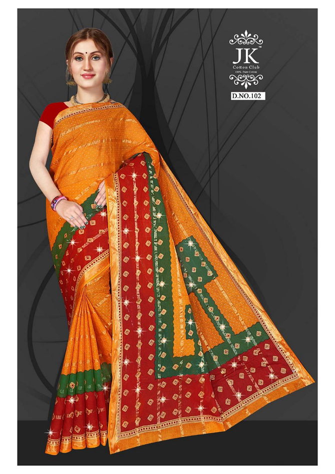 Jk Diamond Badhej Ten Patti 1 Casual Daily Wear Cotton Printed Saree Collection